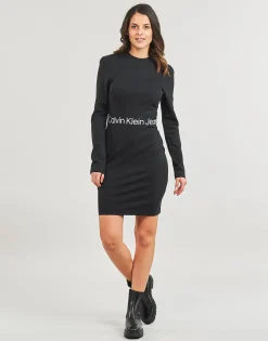 Calvin Klein Jeans - LOGO ELASTIC MILANO LS DRESS