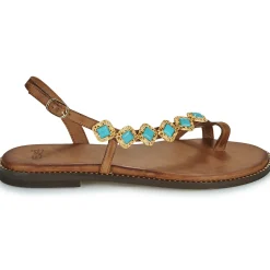 Exé Shoes - 530-MILOS-LEATHER-BROWN-TURQUOISE