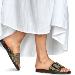 Exé Shoes - 556-ORO-RAFFIA-BLACK