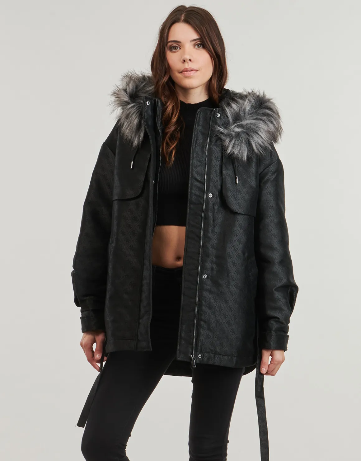 Guess - ELLY LOGO JACQUARD PARKA