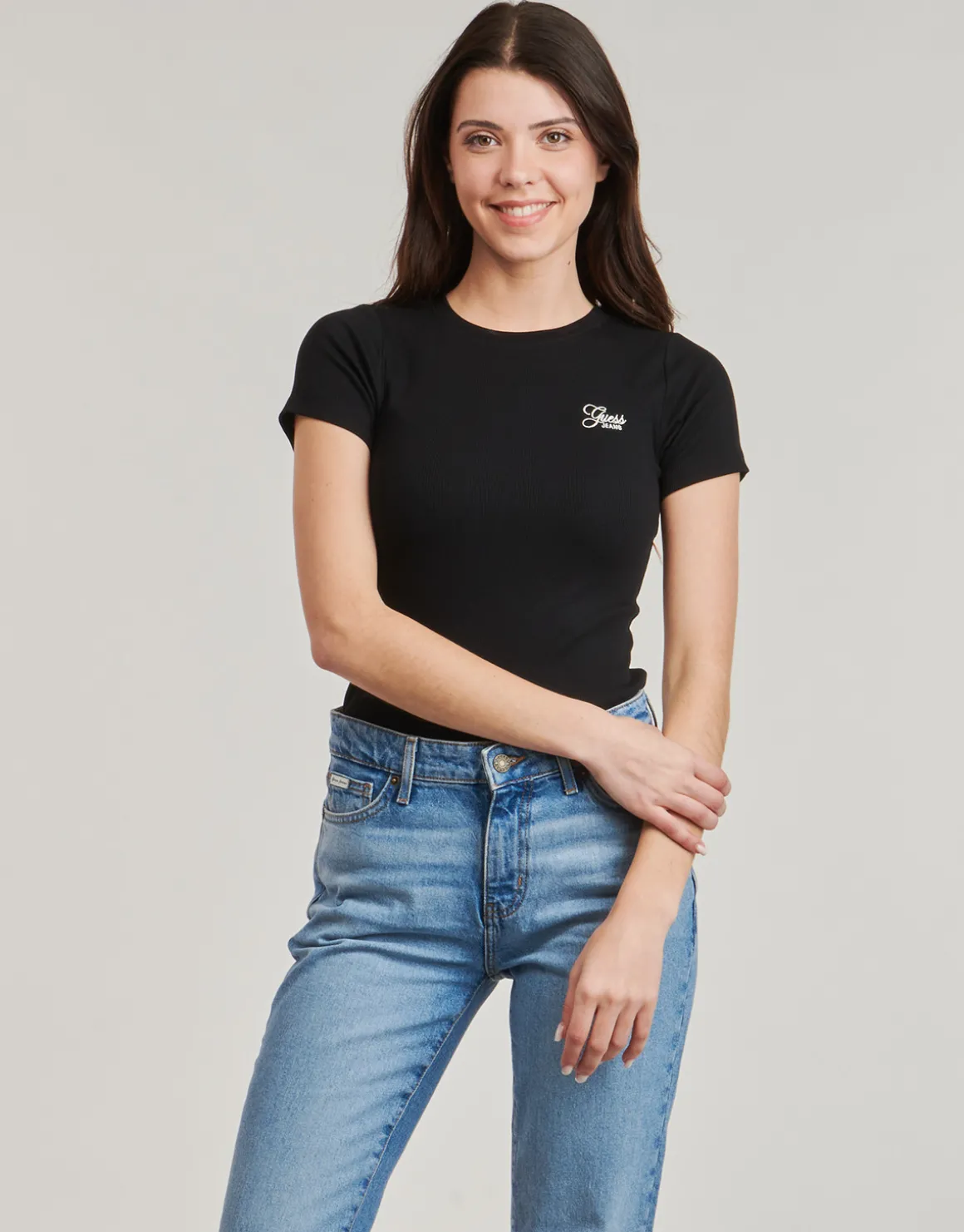 Guess - SS CN SNAP EMBRO SLIM TOP