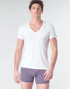 Hom - SUP' COTTON TSHIRT COL V PROFOND