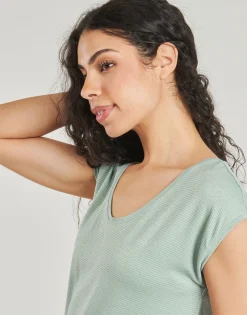 Pieces - PCBILLO TEE LUREX STRIPES