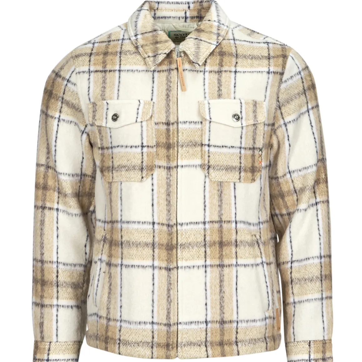 Scotch & Soda - Wool-Blend Zip-Thru Check Overshirt