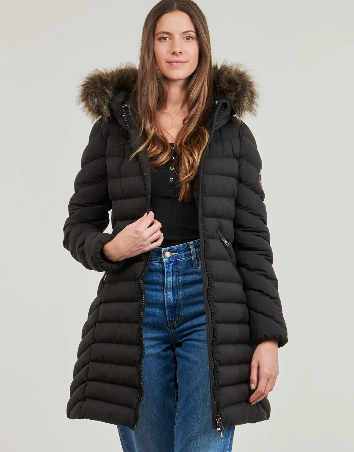 Superdry - FUJI HOODED MID FAUSSE FOURRURE