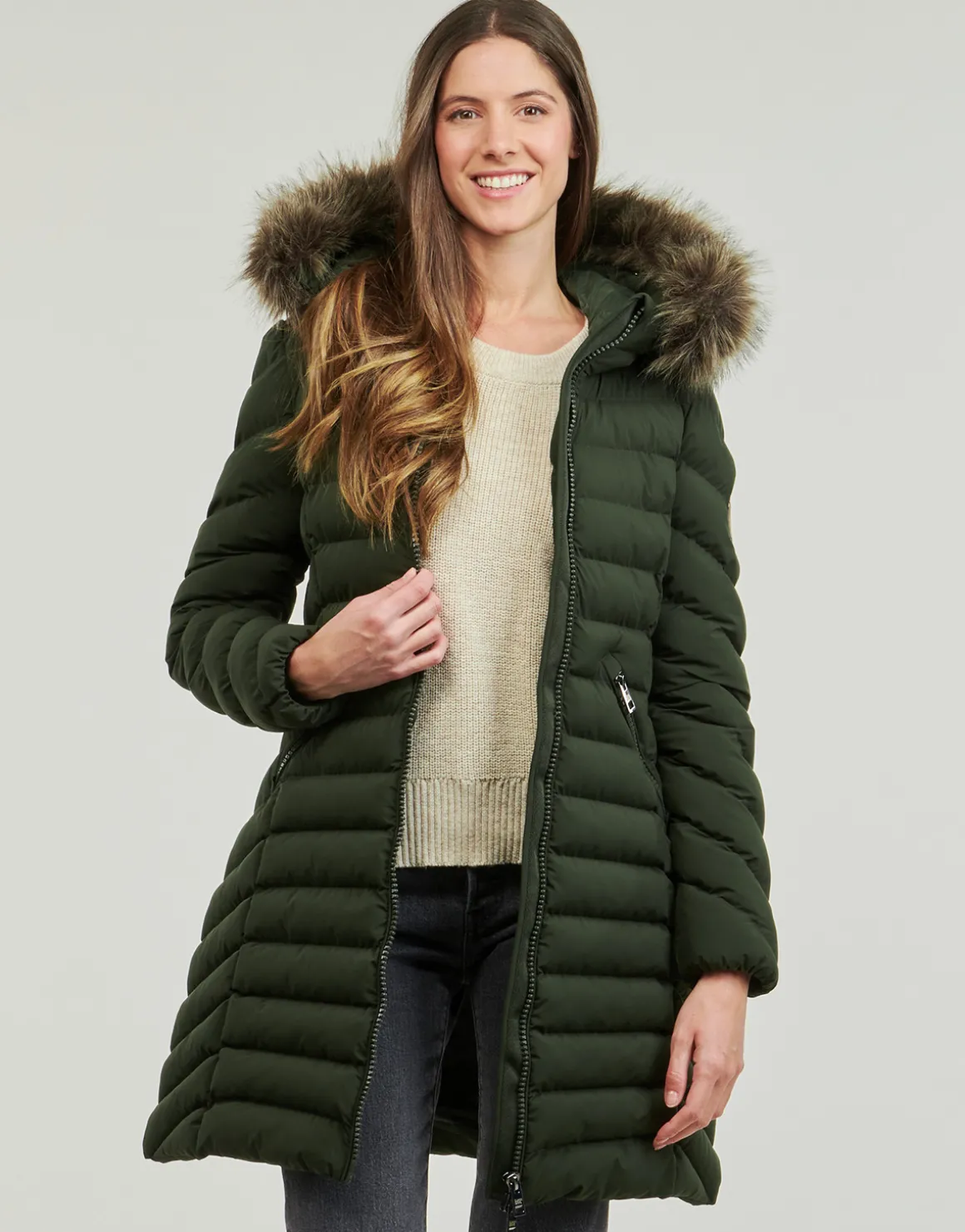 Superdry - FUJI HOODED MID FAUSSE FOURRURE