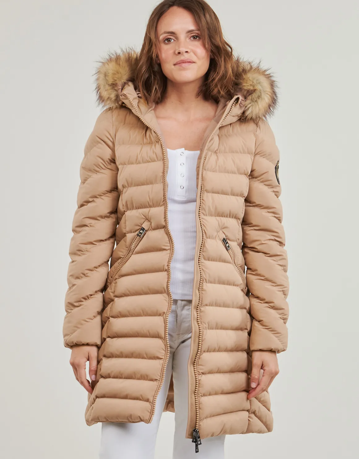 Superdry - FUJI HOODED MID FAUSSE FOURRURE