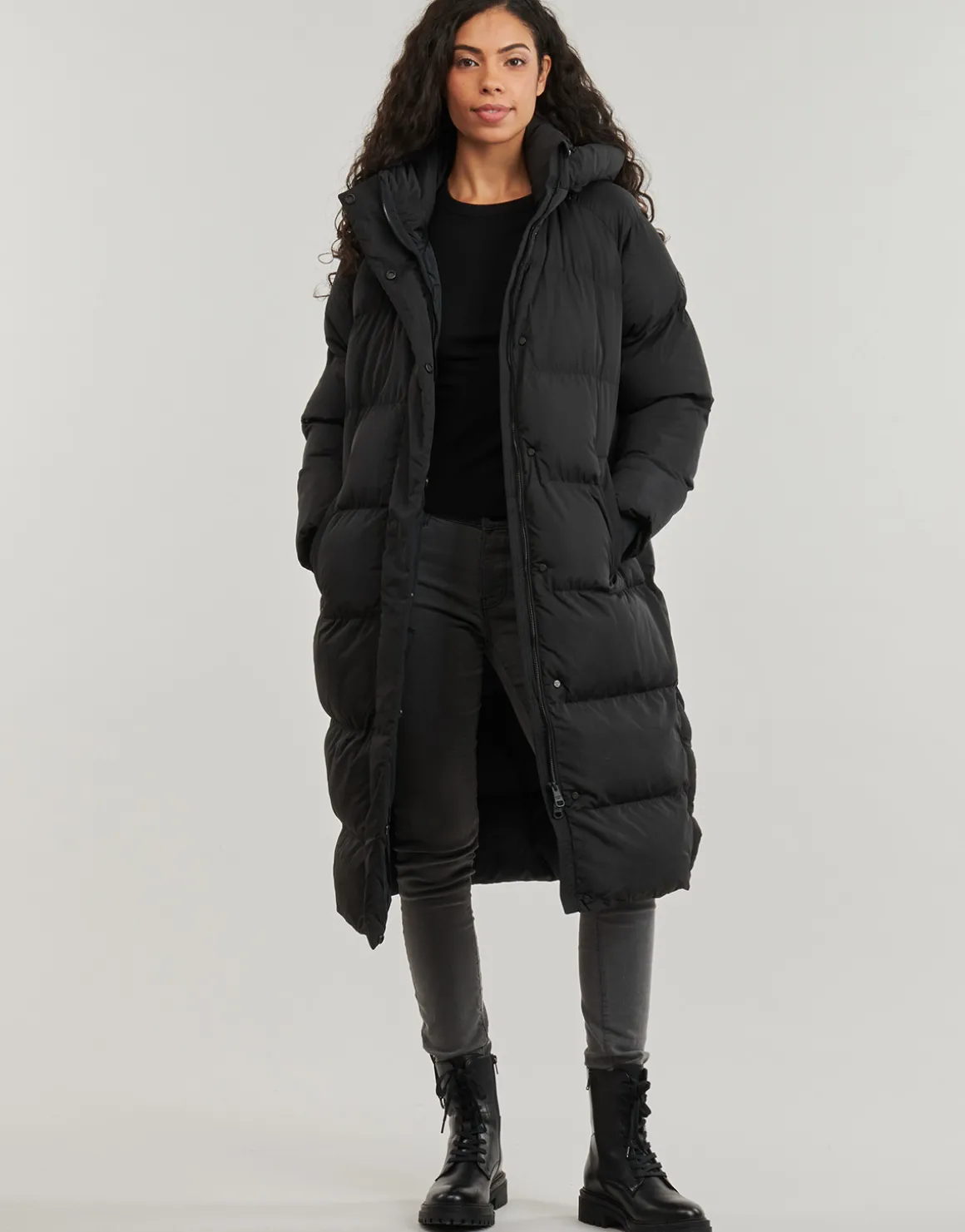 Superdry - LONGLINE HOODED PUFFER COAT