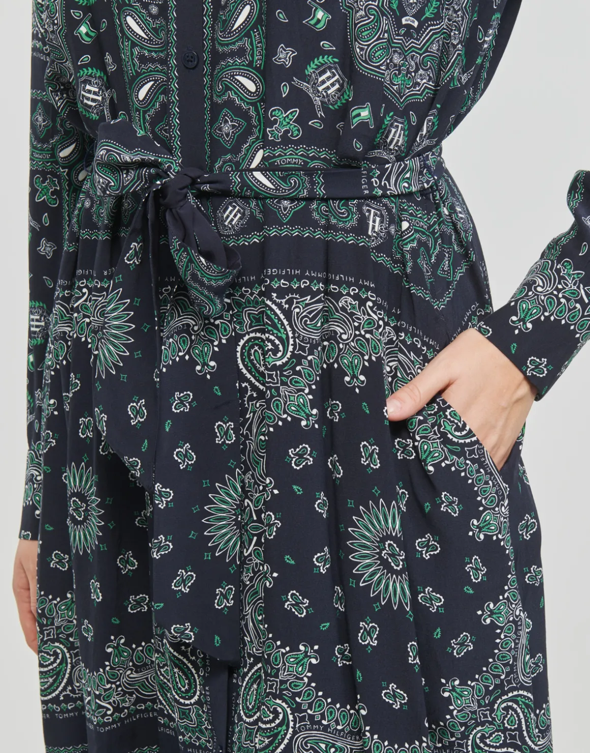 Tommy Hilfiger - BANDANA VIS MIDI SHIRT DRESS LS