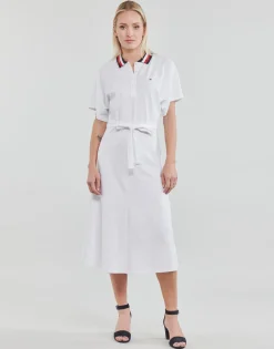 Tommy Hilfiger - GBL STP FLARE MIDI POLO DRESS SS