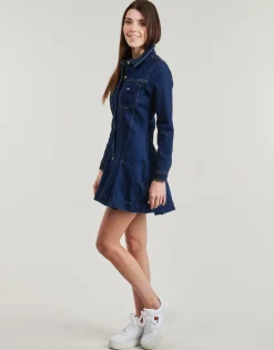 Tommy Jeans - DENIM PLEATED TRUCKER DRESS