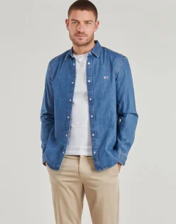 Tommy Jeans - RGLR FIT SHIRT MID BLUE